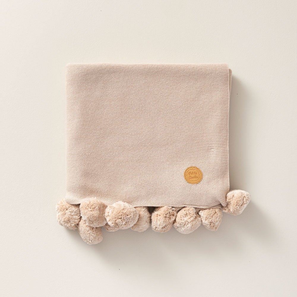 Knitted Baby Blanket in Cameo Pink | 100x80cm | Petite Amélie