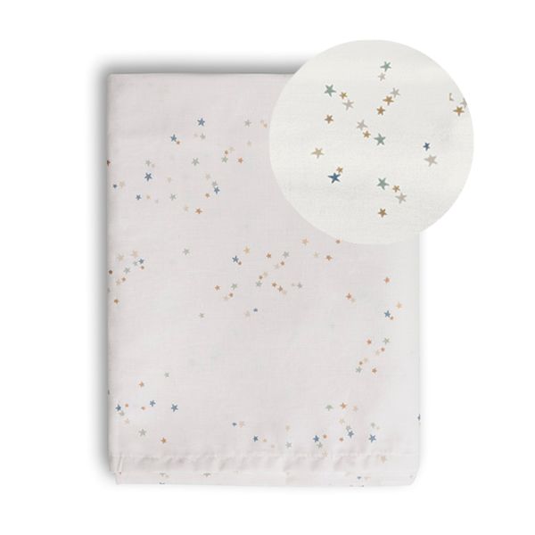 Baby-Bettlaken mit Sternen 100x140 cm aus Baumwolle in Off-White von Petite Amélie