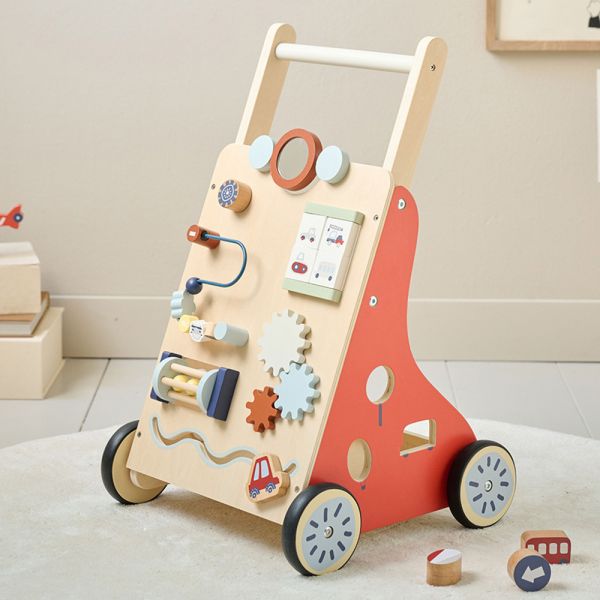 Lauflernwagen aus Holz in Rot 34x34x56 cm von Petite Amélie 