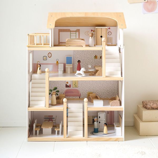 Puppenhaus aus Holz Blanche 80 cm in Weiß von Petite Amélie