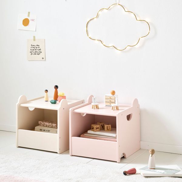 Spielzeugkist aus Holz in den Farben Hellbeige und Rosa als Set von Petite Amélie