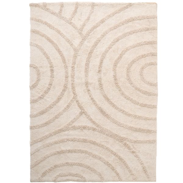 Teppich mit geometrischem Muster 120x170 aus Baumwolle in beige von Petite Amélie