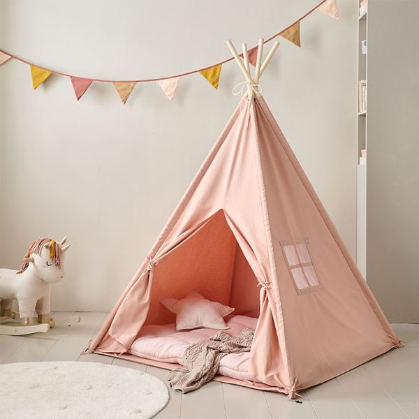 Tipi Spielzelt in Rosa 158 cm hoch und aus Baumwolle von Petite Amélie