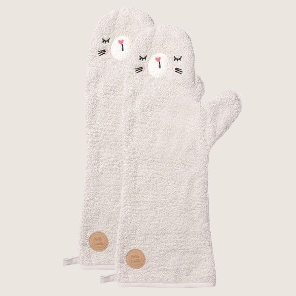 Waschlappen Babys Hasen Design Einheitsgröße aus Baumwolle in Beige von Petite Amélie 