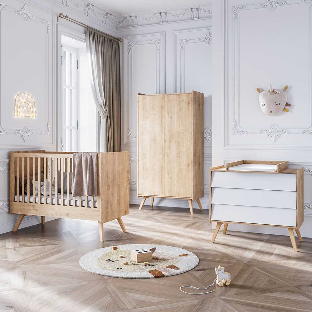 Babyzimmer Set «Vintage», 3-teilig, natur/weiß ✔️ Petite Amélie